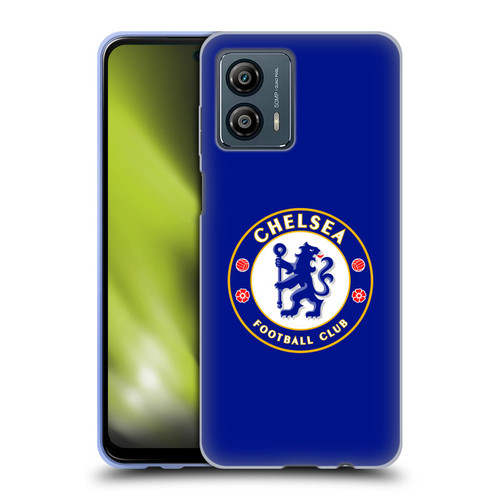 Chelsea Football Club Crest Plain Blue Soft Gel Case for Motorola Moto G53 5G