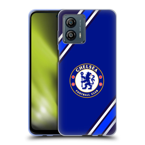 Chelsea Football Club Crest Stripes Soft Gel Case for Motorola Moto G53 5G