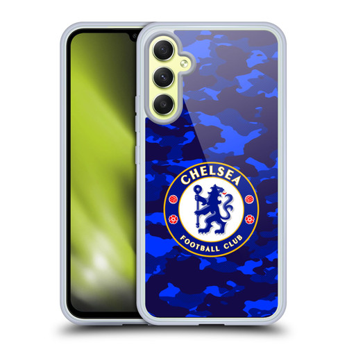 Chelsea Football Club Crest Camouflage Soft Gel Case for Samsung Galaxy A34 5G