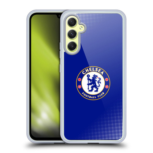Chelsea Football Club Crest Halftone Soft Gel Case for Samsung Galaxy A34 5G