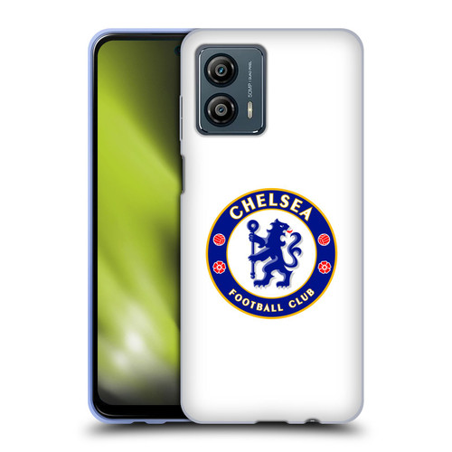 Chelsea Football Club Crest Plain White Soft Gel Case for Motorola Moto G53 5G