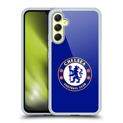 Chelsea Football Club Crest Plain Blue Soft Gel Case for Samsung Galaxy A34 5G