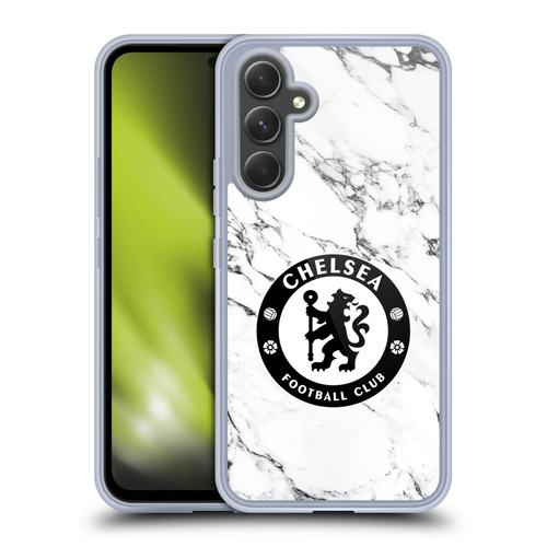 Chelsea Football Club Crest White Marble Soft Gel Case for Samsung Galaxy A54 5G