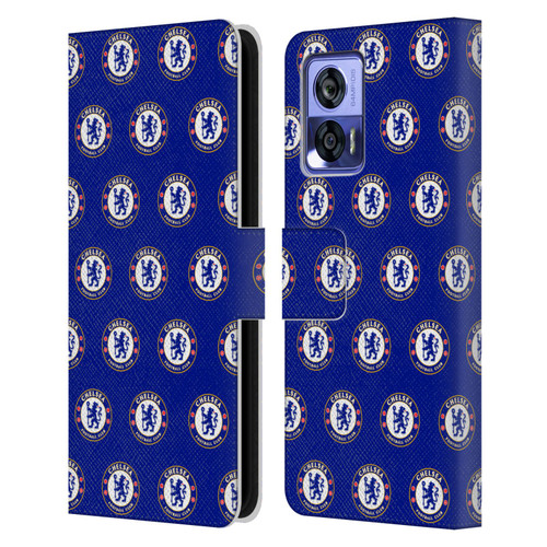 Chelsea Football Club Crest Pattern Leather Book Wallet Case Cover For Motorola Edge 30 Neo 5G