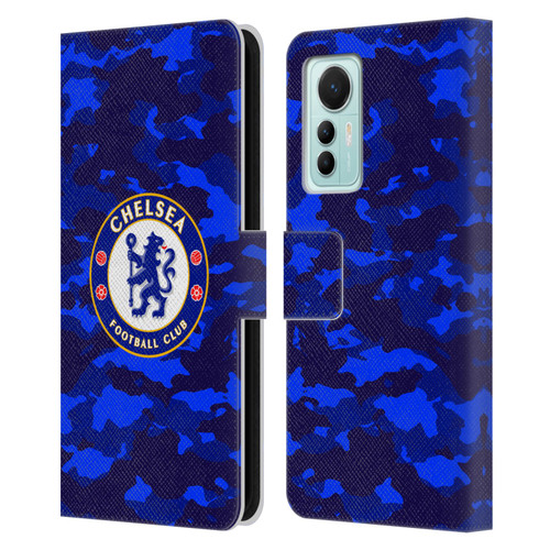 Chelsea Football Club Crest Camouflage Leather Book Wallet Case Cover For Xiaomi 12 Lite