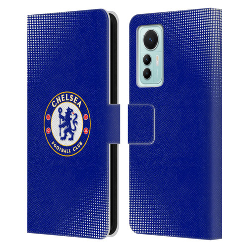 Chelsea Football Club Crest Halftone Leather Book Wallet Case Cover For Xiaomi 12 Lite