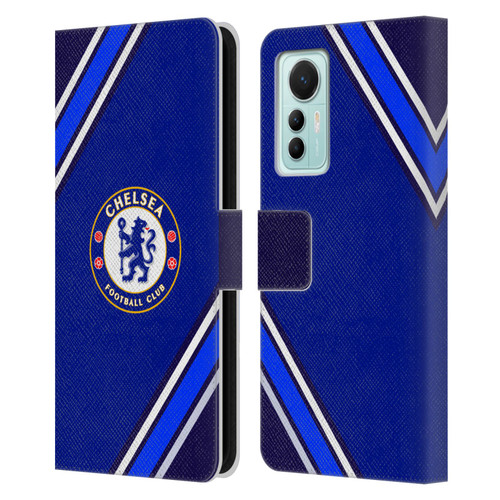 Chelsea Football Club Crest Stripes Leather Book Wallet Case Cover For Xiaomi 12 Lite