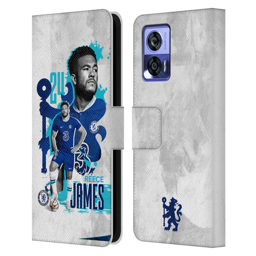 Chelsea Football Club 2022/23 First Team Reece James Leather Book Wallet Case Cover For Motorola Edge 30 Neo 5G