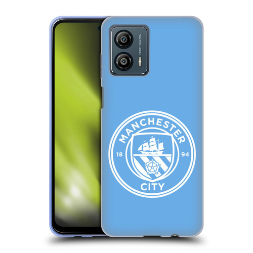 Manchester City Man City FC Badge Blue White Mono Soft Gel Case for Motorola Moto G53 5G