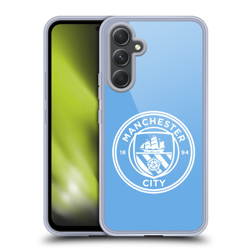 Manchester City Man City FC Badge Blue White Mono Soft Gel Case for Samsung Galaxy A54 5G
