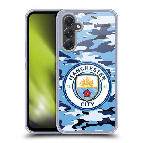 Manchester City Man City FC Badge Camou Blue Moon Soft Gel Case for Samsung Galaxy A54 5G