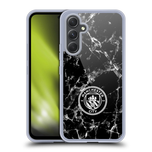 Manchester City Man City FC Marble Badge Black White Mono Soft Gel Case for Samsung Galaxy A54 5G
