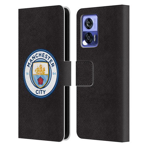 Manchester City Man City FC Badge Black Full Colour Leather Book Wallet Case Cover For Motorola Edge 30 Neo 5G