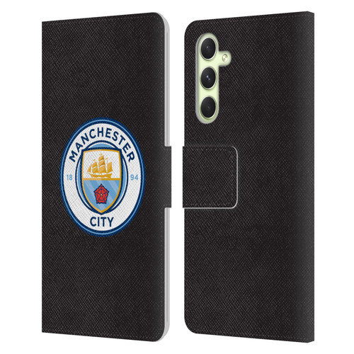 Manchester City Man City FC Badge Black Full Colour Leather Book Wallet Case Cover For Samsung Galaxy A54 5G