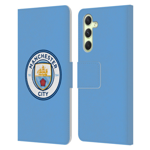 Manchester City Man City FC Badge Blue Full Colour Leather Book Wallet Case Cover For Samsung Galaxy A54 5G
