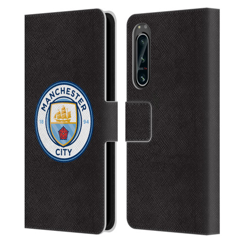 Manchester City Man City FC Badge Black Full Colour Leather Book Wallet Case Cover For Sony Xperia 5 IV