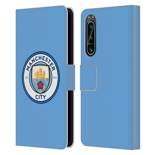 Manchester City Man City FC Badge Blue Full Colour Leather Book Wallet Case Cover For Sony Xperia 5 IV
