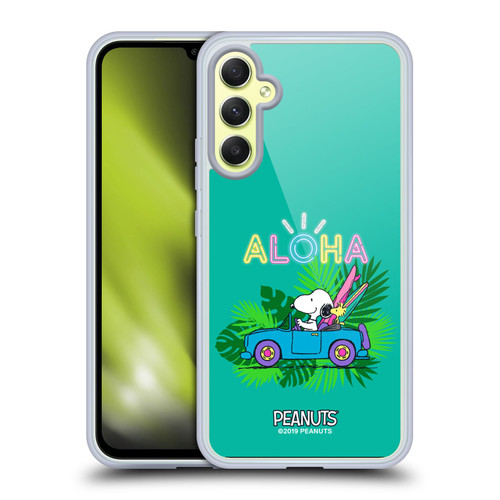 Peanuts Snoopy Aloha Disco Tropical Surf Soft Gel Case for Samsung Galaxy A34 5G