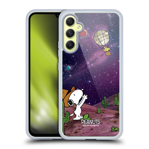 Peanuts Snoopy Space Cowboy Nebula Balloon Woodstock Soft Gel Case for Samsung Galaxy A34 5G