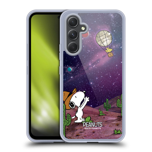 Peanuts Snoopy Space Cowboy Nebula Balloon Woodstock Soft Gel Case for Samsung Galaxy A54 5G
