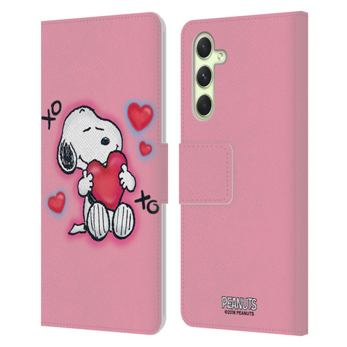 Peanuts Snoopy Boardwalk Airbrush XOXO Leather Book Wallet Case Cover For Samsung Galaxy A54 5G