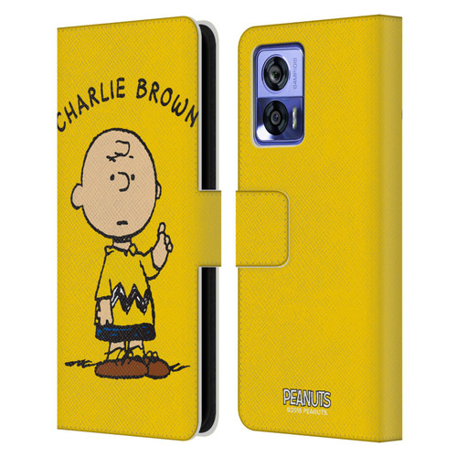 Peanuts Characters Charlie Brown Leather Book Wallet Case Cover For Motorola Edge 30 Neo 5G