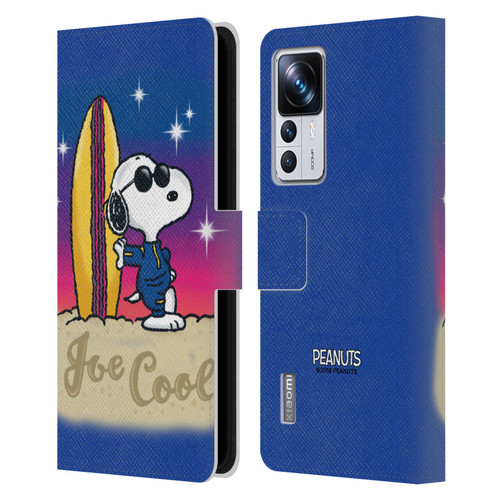 Peanuts Snoopy Boardwalk Airbrush Joe Cool Surf Leather Book Wallet Case Cover For Xiaomi 12T Pro