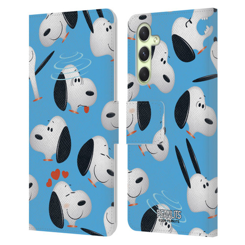 Peanuts Character Patterns Snoopy Leather Book Wallet Case Cover For Samsung Galaxy A54 5G
