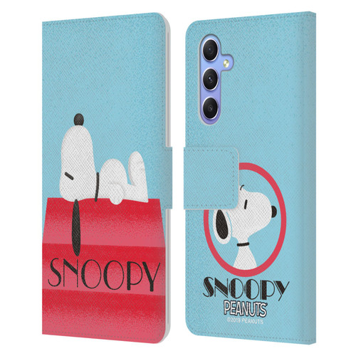 Peanuts Snoopy Deco Dreams House Leather Book Wallet Case Cover For Samsung Galaxy A34 5G