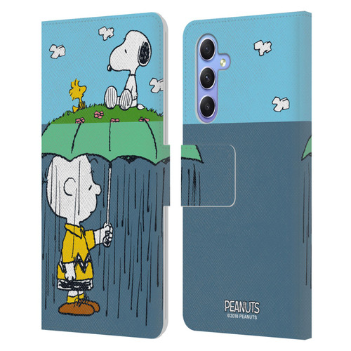 Peanuts Halfs And Laughs Charlie, Snoppy & Woodstock Leather Book Wallet Case Cover For Samsung Galaxy A34 5G