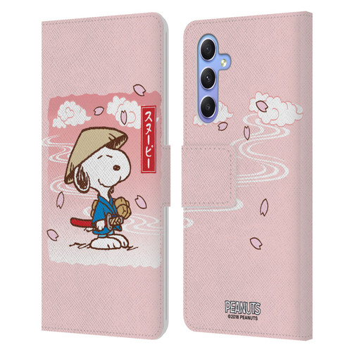Peanuts Oriental Snoopy Samurai Leather Book Wallet Case Cover For Samsung Galaxy A34 5G