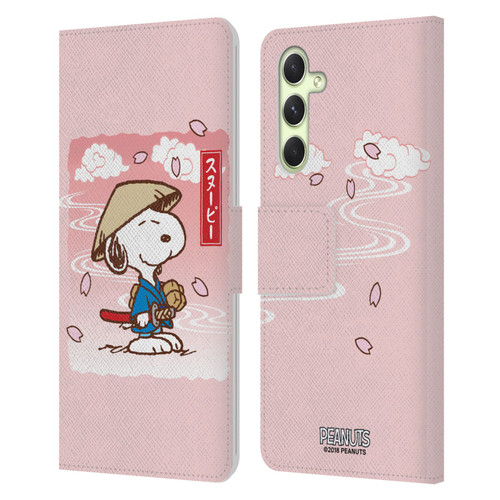 Peanuts Oriental Snoopy Samurai Leather Book Wallet Case Cover For Samsung Galaxy A54 5G