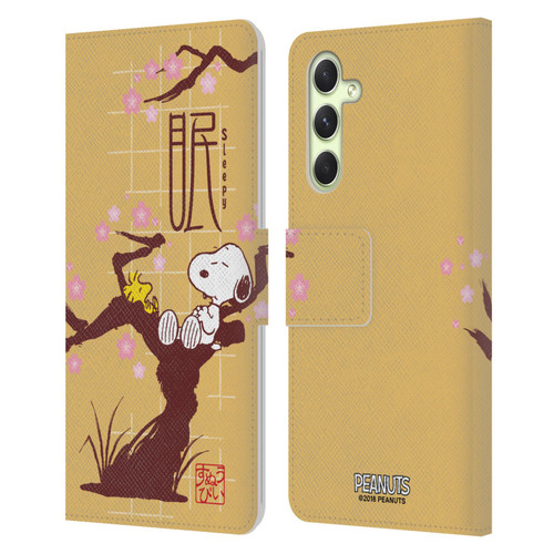 Peanuts Oriental Snoopy Sleepy Leather Book Wallet Case Cover For Samsung Galaxy A54 5G