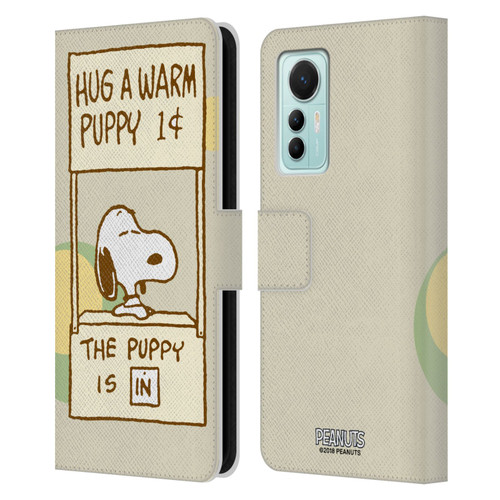 Peanuts Snoopy Hug Warm Leather Book Wallet Case Cover For Xiaomi 12 Lite