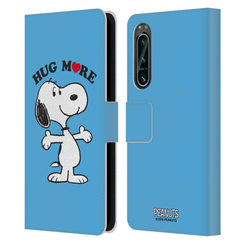 Peanuts Snoopy Hug More Leather Book Wallet Case Cover For Sony Xperia 5 IV
