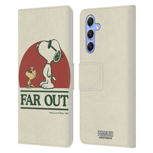 Peanuts Woodstock 50th Snoopy Woodstock Far Out Leather Book Wallet Case Cover For Samsung Galaxy A34 5G