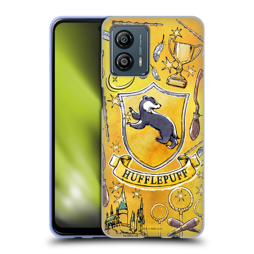 Harry Potter Deathly Hallows XIII Hufflepuff Pattern Soft Gel Case for Motorola Moto G53 5G