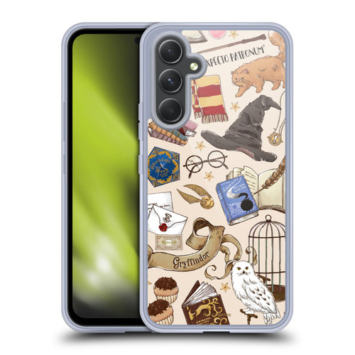 Harry Potter Deathly Hallows XXXVII Hogwarts Pattern Soft Gel Case for Samsung Galaxy A54 5G