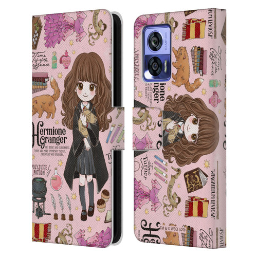 Harry Potter Deathly Hallows XXXVII Hermione Pattern Leather Book Wallet Case Cover For Motorola Edge 30 Neo 5G