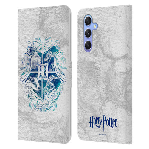 Harry Potter Deathly Hallows IX Hogwarts Aguamenti Leather Book Wallet Case Cover For Samsung Galaxy A34 5G