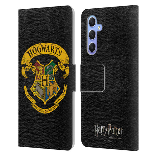 Harry Potter Sorcerer's Stone I Hogwarts Crest Leather Book Wallet Case Cover For Samsung Galaxy A34 5G