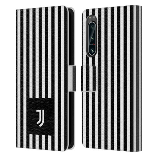 Juventus Football Club Lifestyle 2 Black & White Stripes Leather Book Wallet Case Cover For Sony Xperia 5 IV