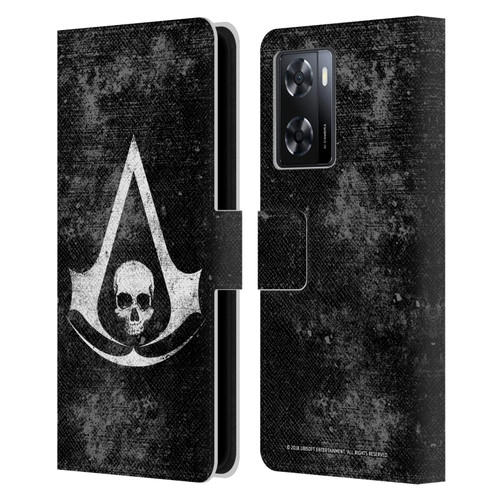 Assassin's Creed Black Flag Logos Grunge Leather Book Wallet Case Cover For OPPO A57s