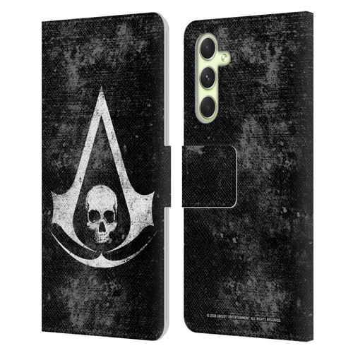 Assassin's Creed Black Flag Logos Grunge Leather Book Wallet Case Cover For Samsung Galaxy A54 5G