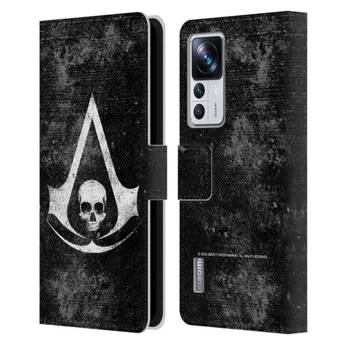 Assassin's Creed Black Flag Logos Grunge Leather Book Wallet Case Cover For Xiaomi 12T Pro