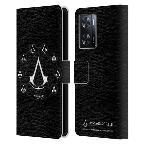 Assassin's Creed Legacy Logo Crests Leather Book Wallet Case Cover For OPPO A57s