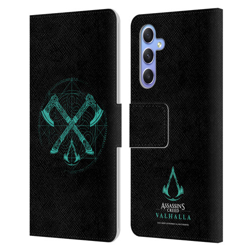 Assassin's Creed Valhalla Compositions Dual Axes Leather Book Wallet Case Cover For Samsung Galaxy A34 5G