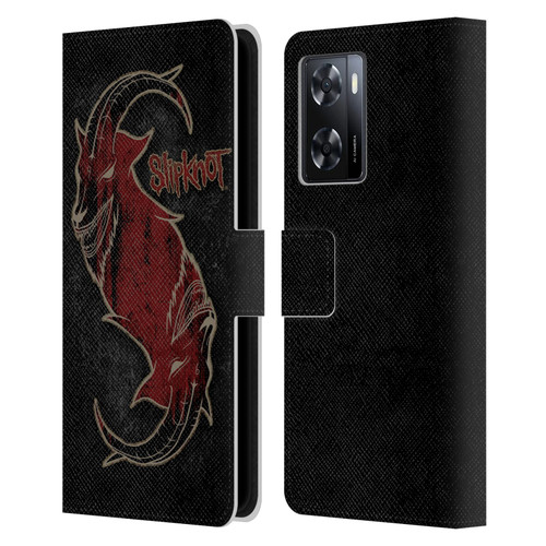 Slipknot Key Art Red Goat Leather Book Wallet Case Cover For OPPO A57s