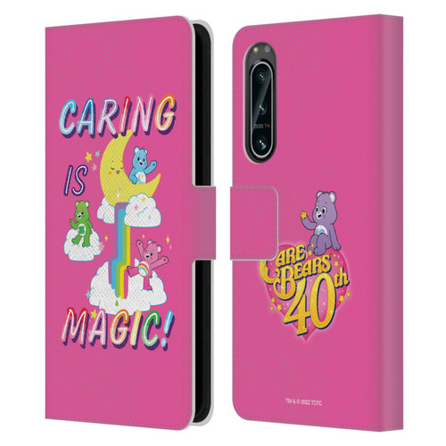Care Bears 40th Anniversary Caring Is Magic Leather Book Wallet Case Cover For Sony Xperia 5 IV