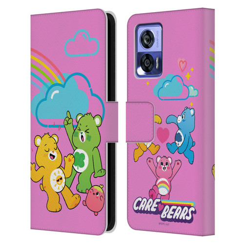 Care Bears Characters Funshine, Cheer And Grumpy Group Leather Book Wallet Case Cover For Motorola Edge 30 Neo 5G